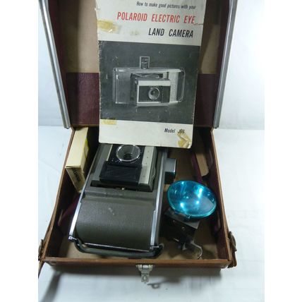 Vintage Polaroid Model J66 Land Camera w/Leather Case/Flash/Manual*