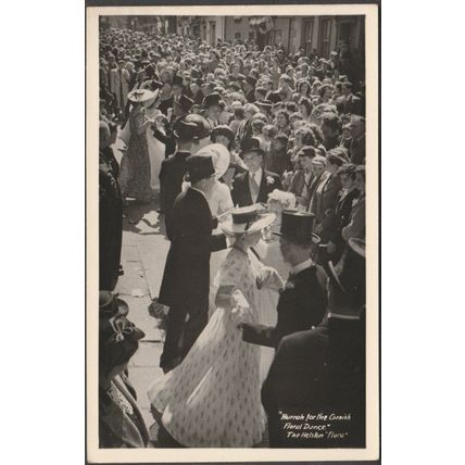 Hurrah for the Cornish Floral Dance, Helston, Cornwall, c.1950s - Penpol RPPC