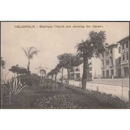 Basilique Church & Garden, Heliopolis, c.1910s - Cairo Postcard Trust Postcard