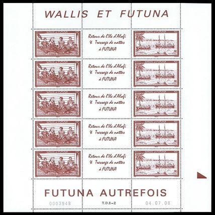 Wallis and Futuna In the Past 2v Full sheet Type 1 2008 MNH SG#938-939