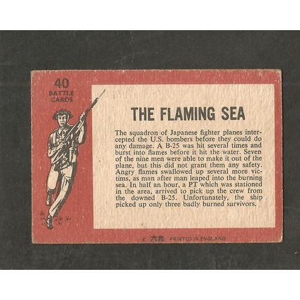 A&BC Gum Card 1966 Battle #40 The Flaming Sea