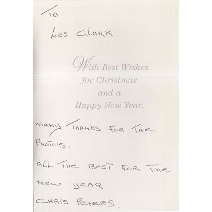 Chris Peters Swindon South African Boxing Hand Signed Christmas Card