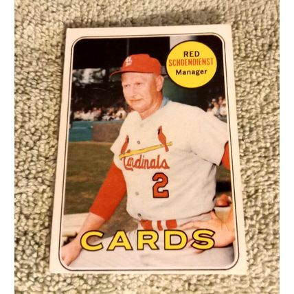 1969 Topps # 462 Red Schoendienst Cardinals Mrg. EX Or Better Shape No Creases