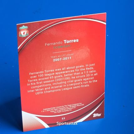 2023-24 Topps Liverpool Chrome Fernando Torres Forward Base Legend #53