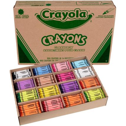 Crayola Bulk Crayon Classpack - 800Ct (16 Colors), Back to School Supplies, Kids