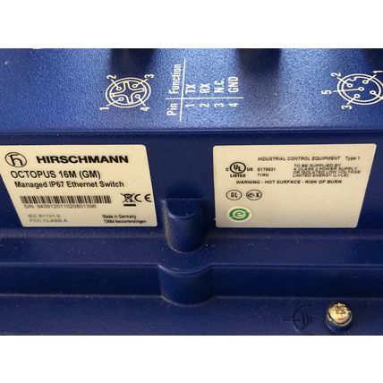 HIRSCHMANN OCTOPUS 16M IP67 ETHERNET SWITCH,HIRSCHMANN OCTOPUS 16M (GM),SV
