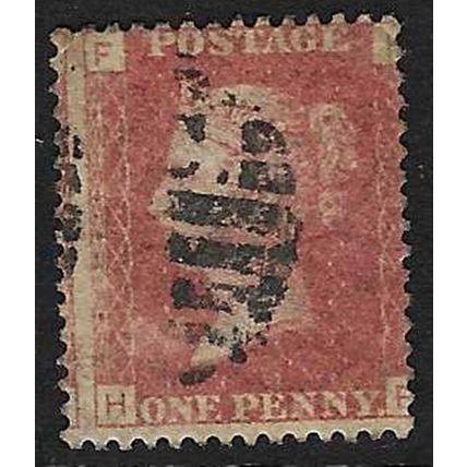 GB 1858 QUEEN VICTORIA 1d RED PLATE 111 USED SG43 " HF "