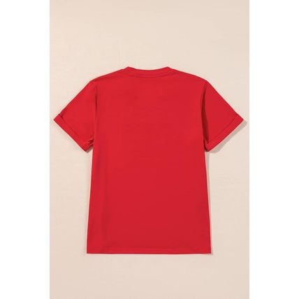 Red Merry Christmas Graphic Crewneck T Shirt