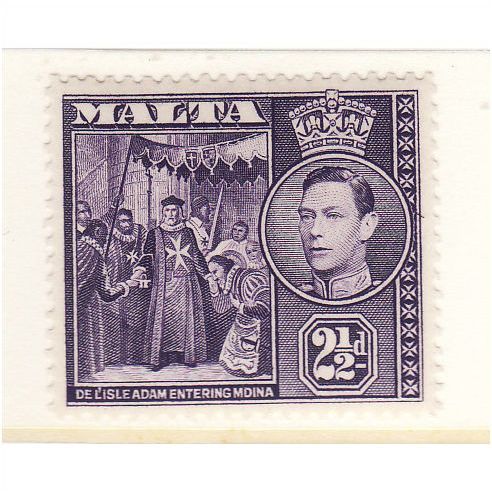 MALTA 1943 SG 222a 2 1/2d DULL VIOLET M / MINT #3