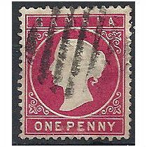 Gambia 1887 SG23 1d Crimson Good/Fine Used . .