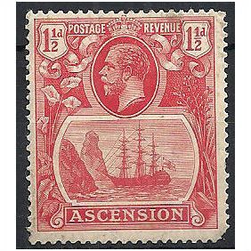 Ascension Island 1924 SG12 1 1/2d Rose-Red Mounted Mint . .