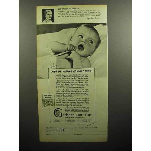 1947 Gerber's Baby Food Ad - Catch me Napping at Noon