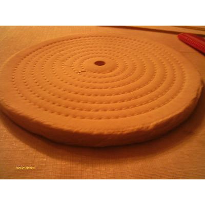 8" Diameter 1/2" Thick Full Sewn Cotton Polishing Buffing Wheel 1/2" Arbor Hole