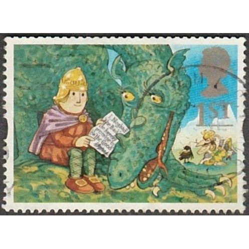 1994 Greetings Booklet Stamps, Messages. 1st Val. Noggin & Ice Dragon Fine Used