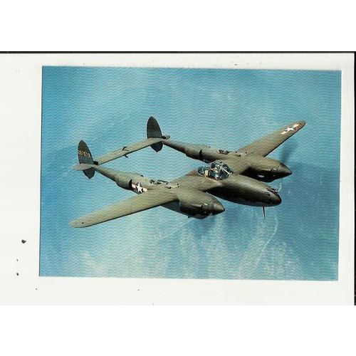 Aviation LOCKHEED P-38H LIGHTNING Postcard by John Fry (CF16)