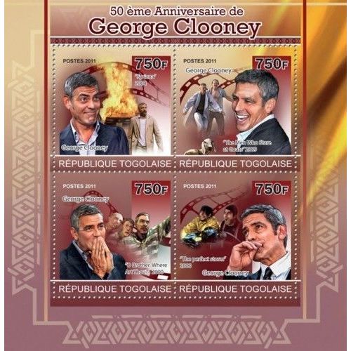 TOGO 2011 SHEET MNH GEORGE CLOONEY CINEMA ACTORS CINE ACTORES 7