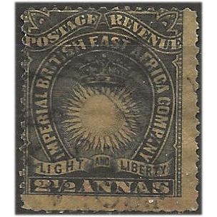 British East Africa 1891 SG7 2 1/2a Black/Yellow-Buff Good/Fine Used .. .