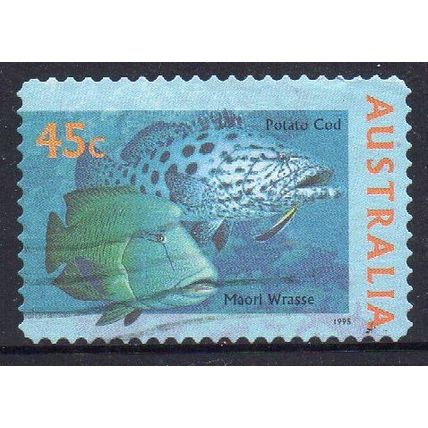 Australia 1995 The World Down Under - Maori Wrasse & Potato Cod 45c s/a Used