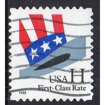USA 1998 Uncle Sam's Hat - "H" First Class Rate Used