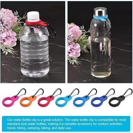Black Water Bottle Holder With Carabiner Clip Silicone For Backpack hiking walks