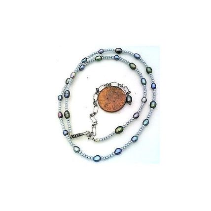 Black Freshwater Pearl Beaded Choker Necklace