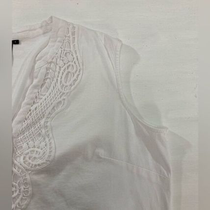Cathy White Sleeveless Top Womens Large L Casual Blouse Summer Shirt