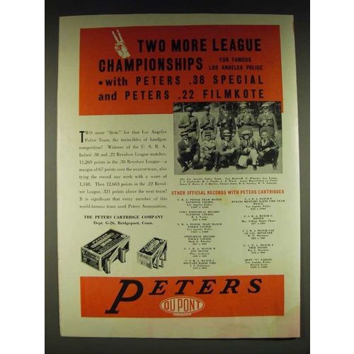1935 Peters Ammunition Ad - Los Angeles Police Team