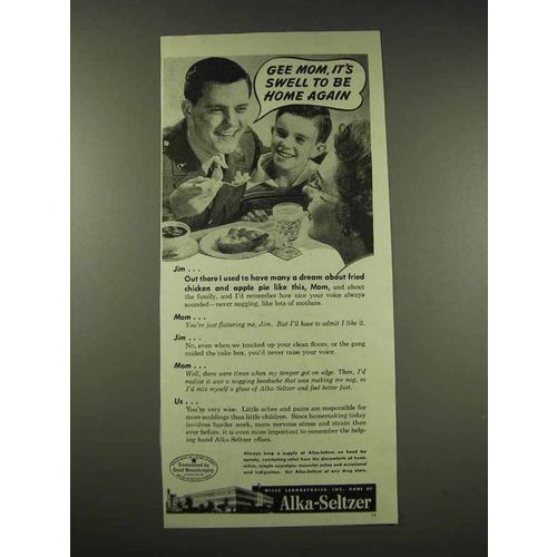 1944 Alka-Seltzer Ad - It's Swell to Be Home Again