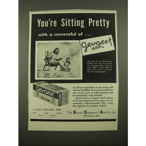 1947 Gevaert Roll Film Ad - You're Sitting Pretty