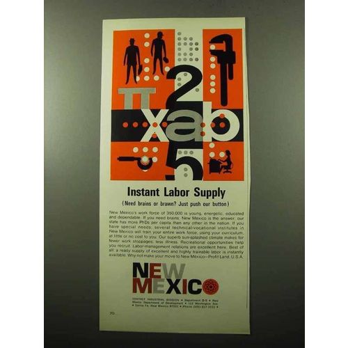 1969 New Mexico Industrial Division Ad - Labor Supply