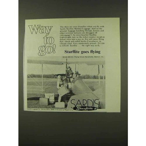 1973 Sardis Starflite Luggage Ad - Way to Go!