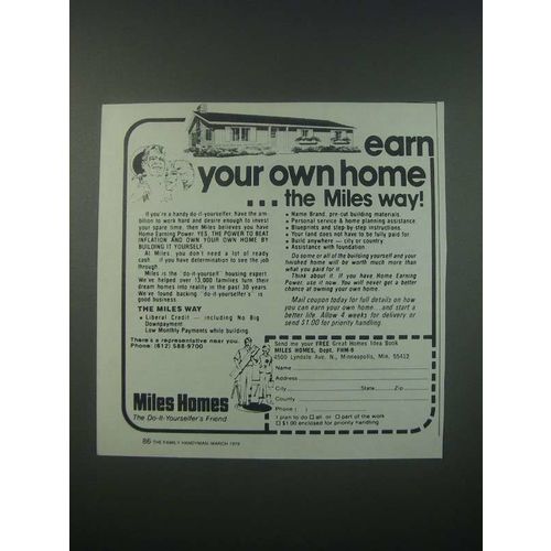 1979 Miles Homes Ad - Earn Your Own Home