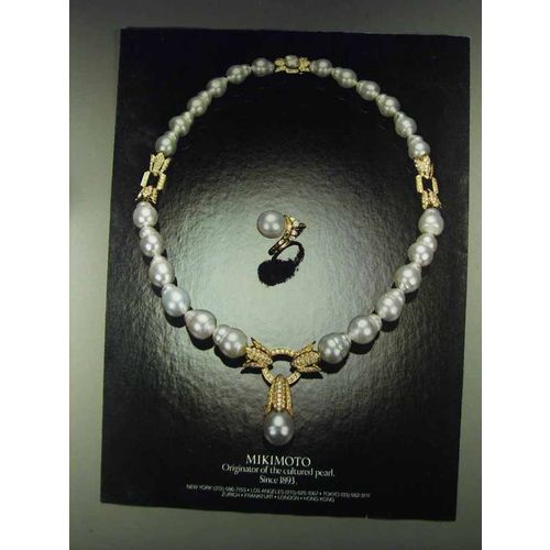 1979 Mikimoto Pearl Jewelry Ad - Originator of Cultured