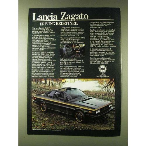 1979 Lancia Zagata Car Ad - Driving Redefined