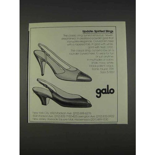 1982 Galo Sling Shoes Ad - Update: Spirited Slings