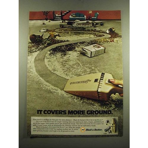 1983 Black & Decker Dustbuster Plus Ad - It Covers More Ground