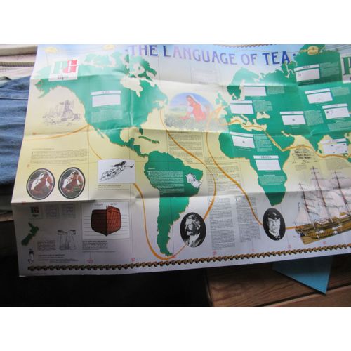 THE LANGUAGE OF TEA Brooke Bond PG Tips Wall chart unused... no cards