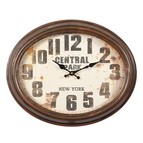 Wanduhr NY Metall NostalgieUHR, 47cm Vintage oval