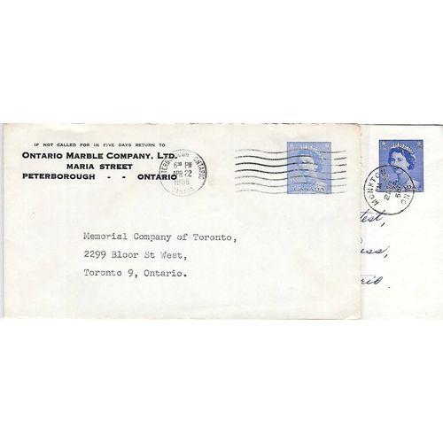 Canada #EN72 Elizabeth II Karsh Postal Envelope USED, light ultramarine color