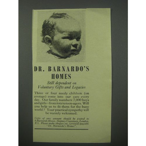 1954 Dr. Barnardo's Homes Ad - Dr. Barnardo's homes still dependent on