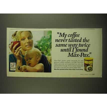 1973 General Foods Max-Pax Coffee Ad - My coffee never tasted the same way