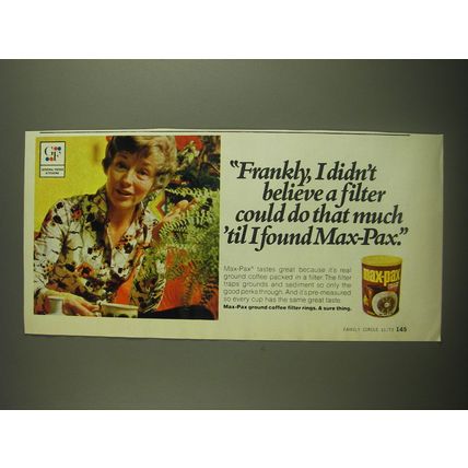 1973 General Foods Max-Pax Coffee Ad - Frankly, I didn't believe a filter could