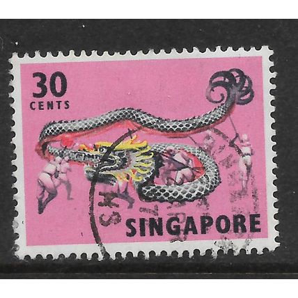 SINGAPORE 1968 30c DRAGON DANCE SG109 FINE USED