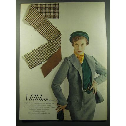 1949 Milliken Woolens Fashion Ad - Milliken Worsted