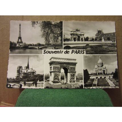 multiview, PARIS, FRANCE used vintage postcard 1965 postmark =