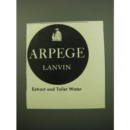 1950 Lanvin Arpege Perfume Ad - Extract and Toilet Water