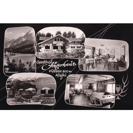 Gasthof Jagerhaus Allgau German Hotel Cafe Real Photo Postcard