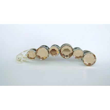 Golden rose clear art deco sparkly banana hair claw clip with rhinestones