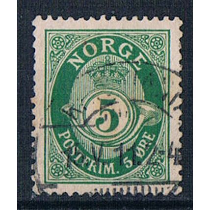 Norway 1893 SG136 no48 Post Horn 5ore Used Stamp