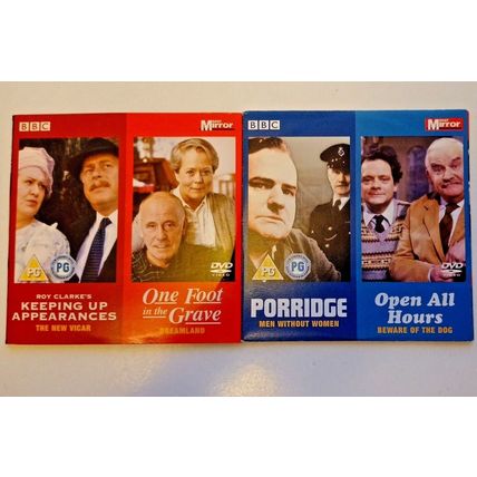 4 CLASSIC BBC COMEDY EPISODES, DAILY/SUNDAY MIRROR PROMOTIONS (2 DVD'S).